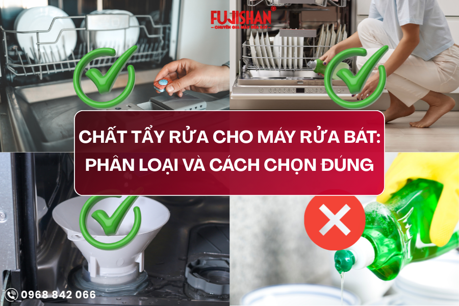 Chất tẩy rửa cho máy rửa bát: Phân loại và cách chọn đúng