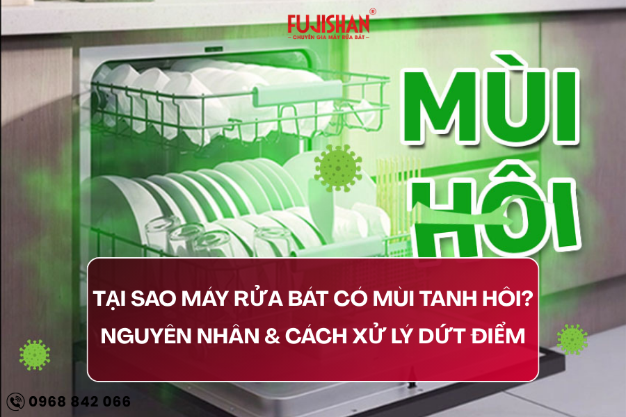 Tại sao máy rửa bát có mùi tanh hôi? Nguyên nhân & cách xử lý dứt điểm