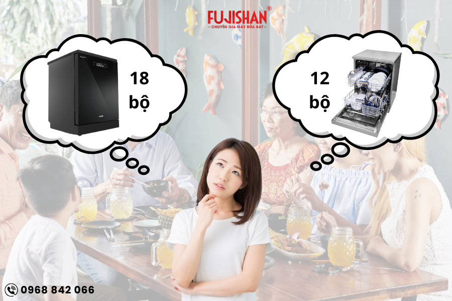 Gia đình hay có khách nên chọn máy rửa bát bao nhiêu bộ?