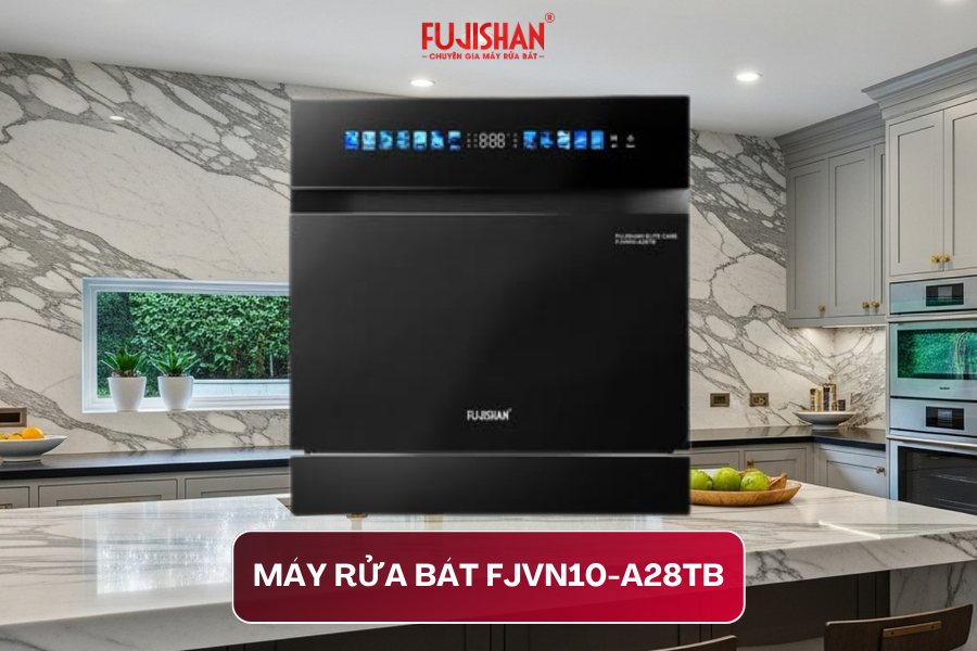Máy rửa bát Fujishan FJVN10-A28TB: Nhỏ gọn, rửa sấy sạch, êm